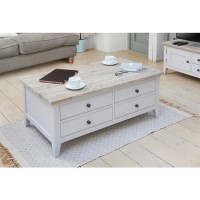 Signature Grey Solid Wood Large Coffee Table