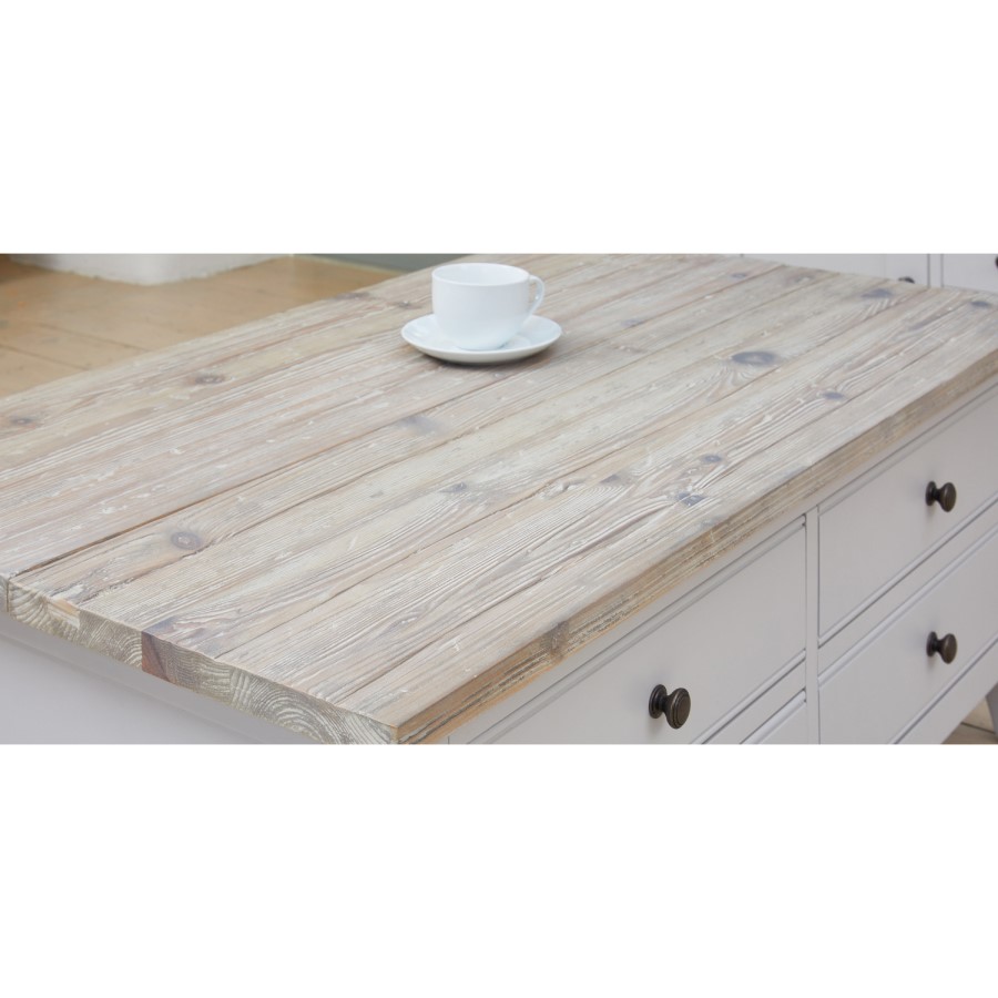 Signature Grey Solid Wood Large Coffee Table