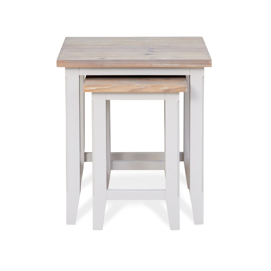 Signature Grey Solid Wood Nest of Two Tables
