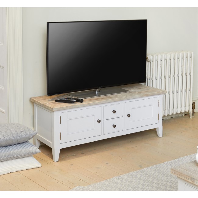 Signature Grey Solid Wood Widescreen TV Unit 