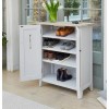 Signature Grey Solid Wood Shoe Cabinet 