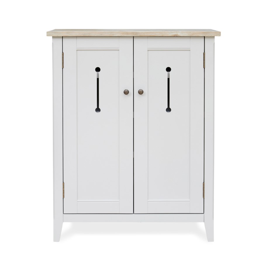 Signature Grey Solid Wood Shoe Cabinet 