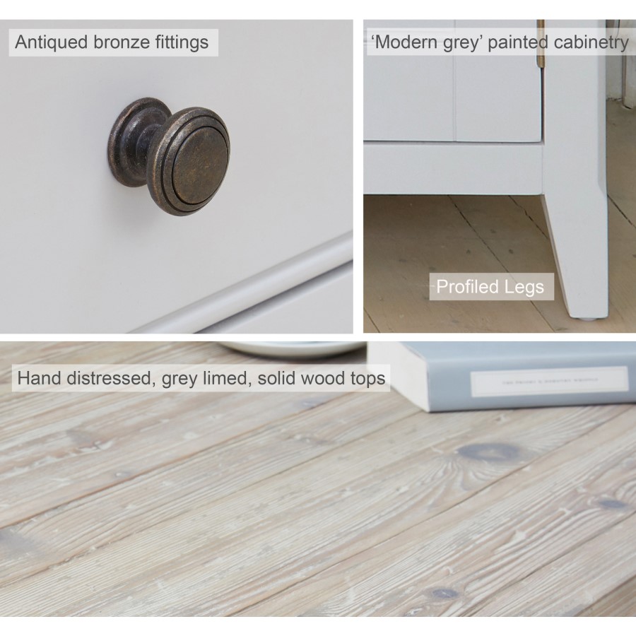 Signature Grey Solid Wood Shoe Cabinet 