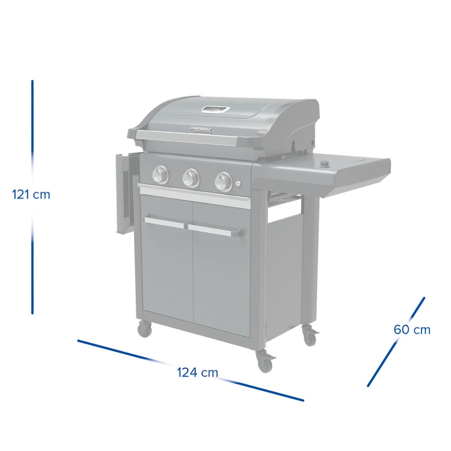 Campingaz 3 Series Premium S - 3 Burner Gas BBQ Grill - Grey