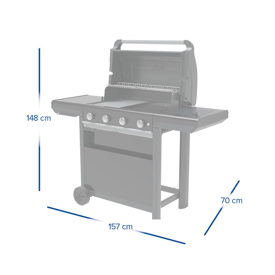 Campingaz 4 Series Select S - 4 Burner Gas BBQ Grill with Side Burner - Grey