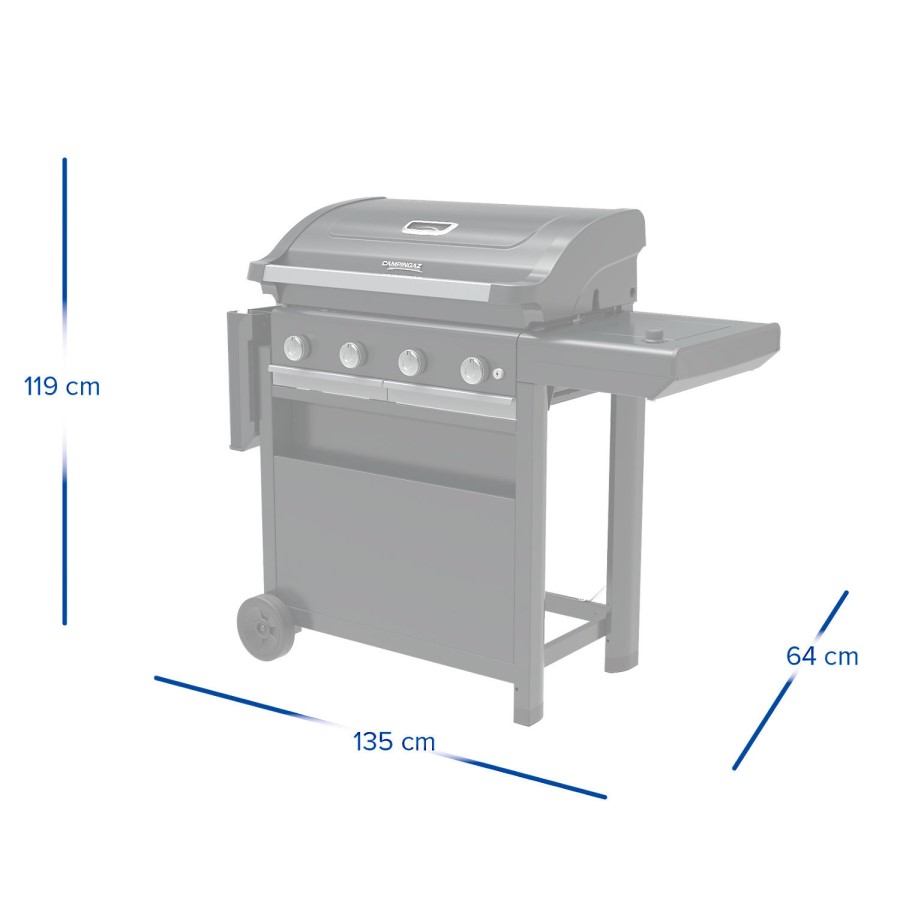 Campingaz 4 Series Select S - 4 Burner Gas BBQ Grill with Side Burner - Grey