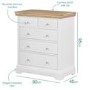 Charleston Two Tone 2+3 Chest of Drawers in Soild Oak & Painted Cream