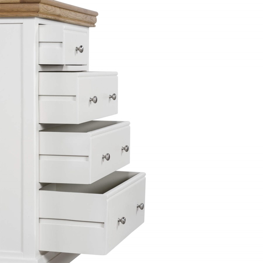 Charleston Two Tone 2+3 Chest of Drawers in Soild Oak & Painted Cream