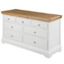 GRADE A1 - Charleston 4+3 Drawer Wide Chest in Cream and Oak