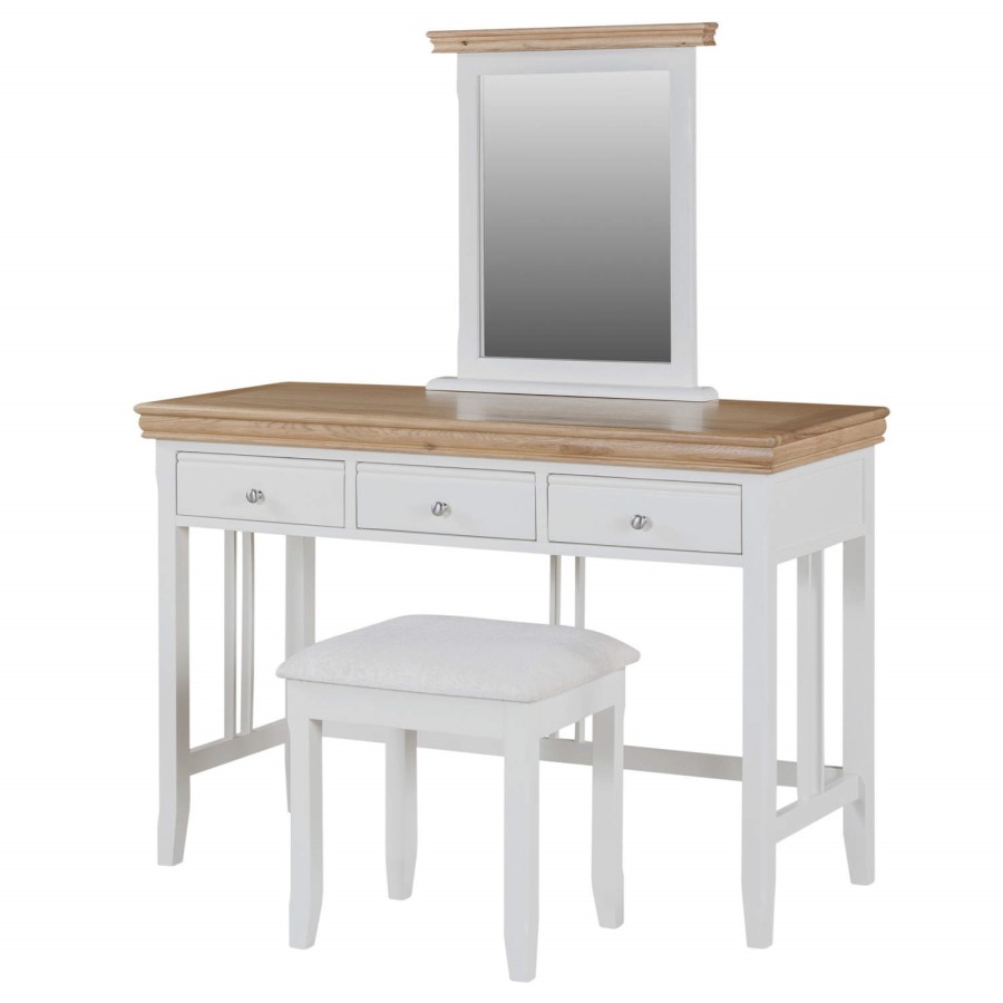 Charleston Two Tone Dressing Table in Solid Oak & Cream - Table Only