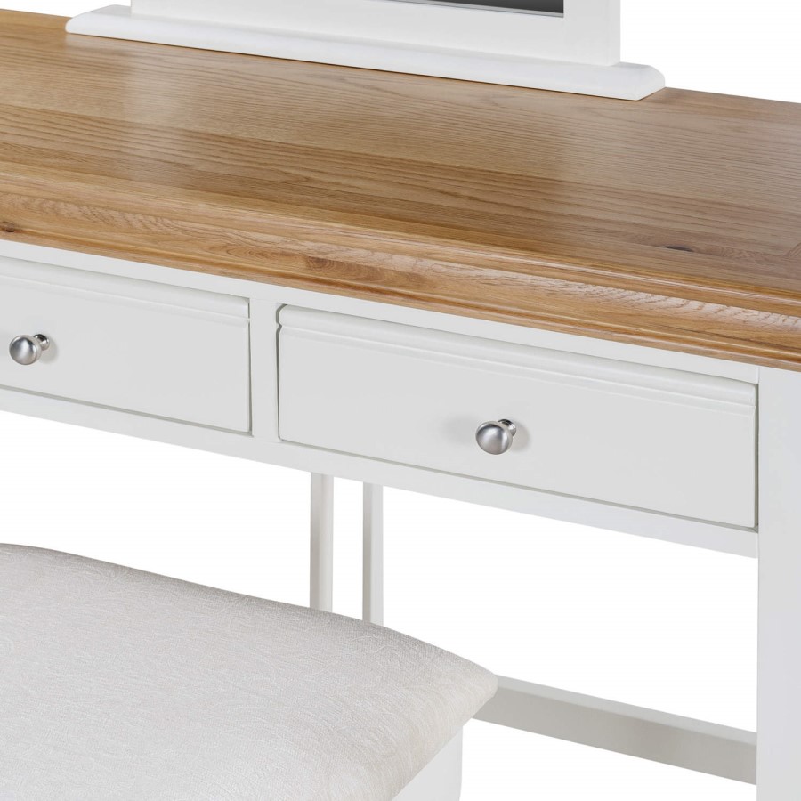 GRADE A2 - Charleston Two Tone Dressing Table in Cream and Oak - Dressing Table