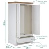 GRADE A2 - Charleston Two Tone Wardrobe in Solid Oak and Painted Cream