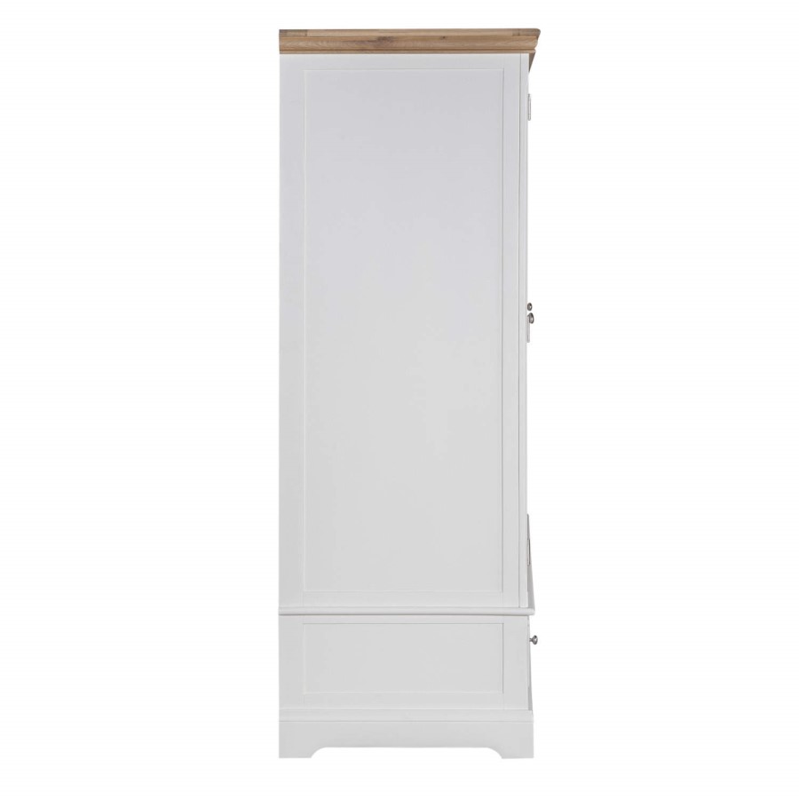 Charleston 3 Door 3 Drawer Wardrobe in Cream and Oak