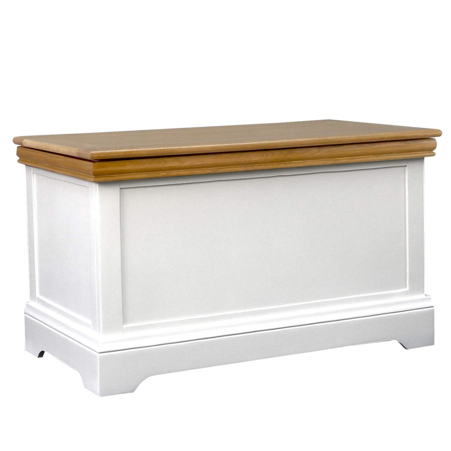GRADE A3 - Charleston Blanket Box in Cream and Oak
