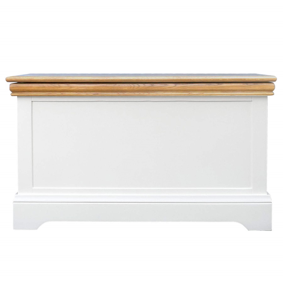 GRADE A3 - Charleston Blanket Box in Cream and Oak