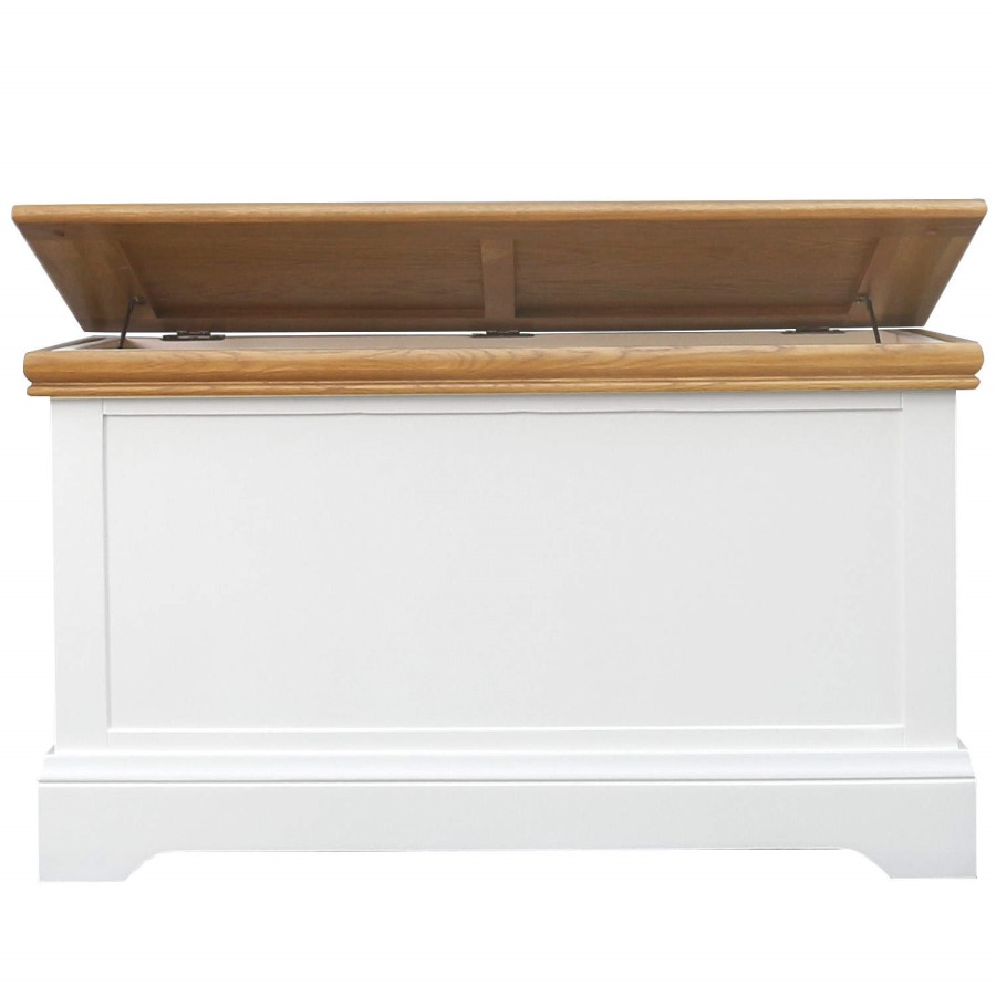 GRADE A3 - Charleston Blanket Box in Cream and Oak