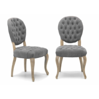 Chantilly Pair of Grey Dining Chair Washed Legs