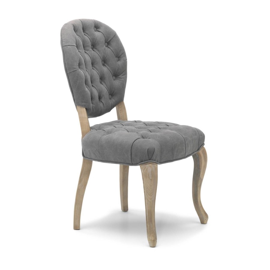 Chantilly Pair of Grey Dining Chair Washed Legs