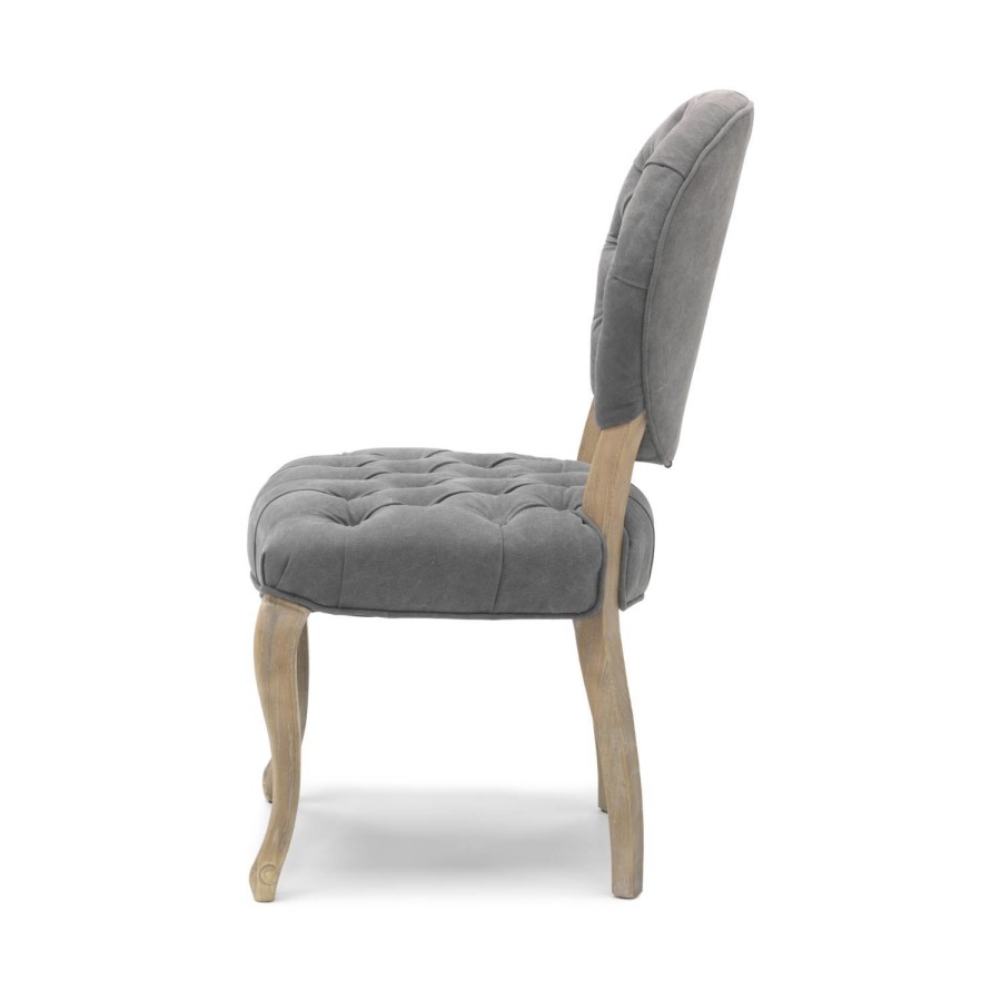 Chantilly Pair of Grey Dining Chair Washed Legs