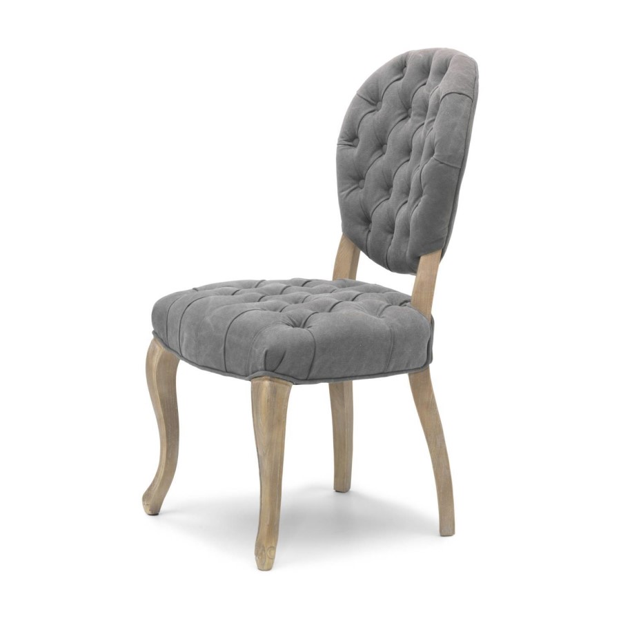 Chantilly Pair of Grey Dining Chair Washed Legs
