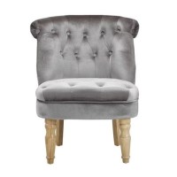 LPD Charlotte Occasional Accent Chair in Silver Grey Velvet