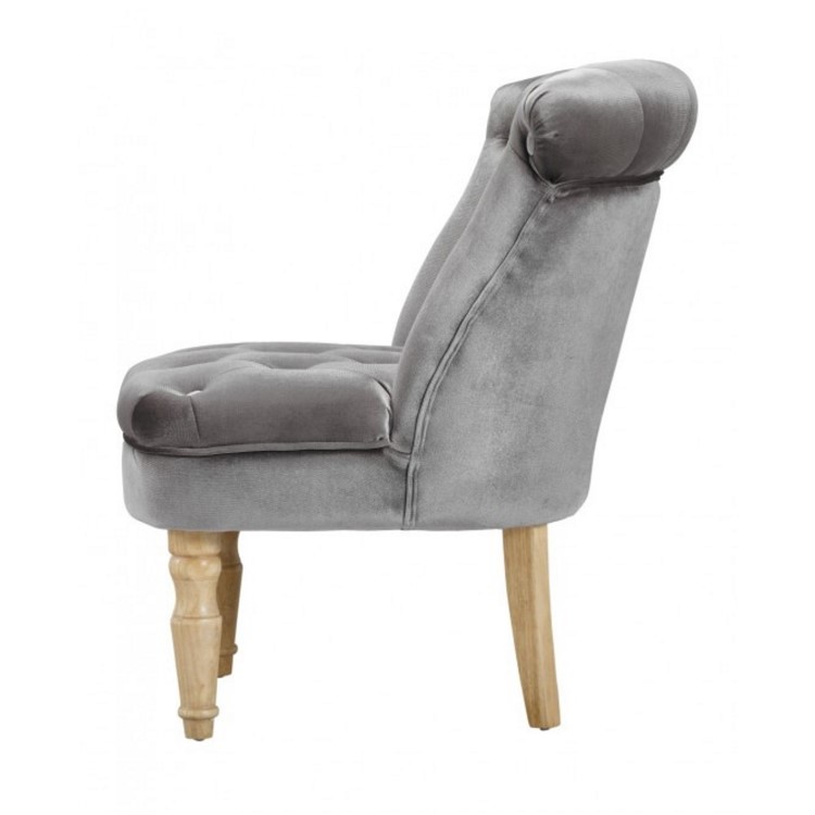 LPD Charlotte Occasional Accent Chair in Silver Grey Velvet