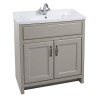 Grey Traditional Bathroom Free Standing Vanity Unit &amp; Basin - W815mm