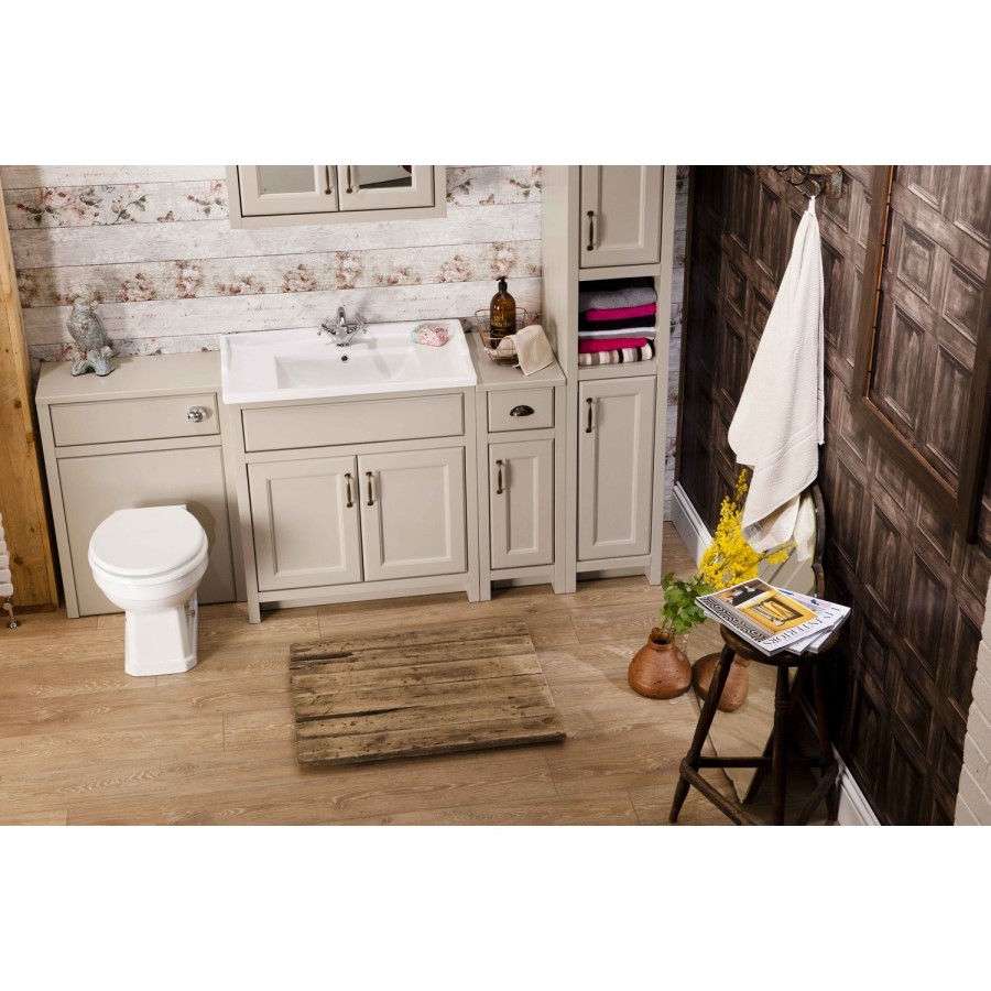 Grey Traditional Bathroom Free Standing Vanity Unit & Basin - W815mm