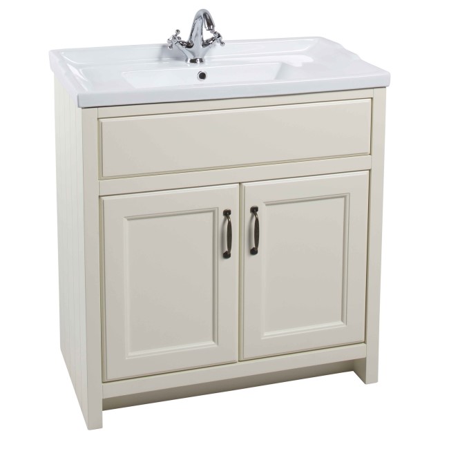 White Traditional Bathroom Free Standing Vanity Unit & Basin - W815mm