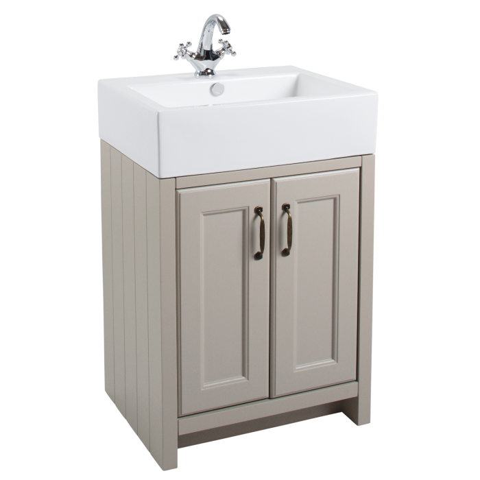 Grey Traditional Bathroom Vanity Unit Amp Basin 570mm Wide