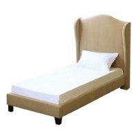 LPD Chateaux Single Wing Back Bed Frame in Beige Velvet