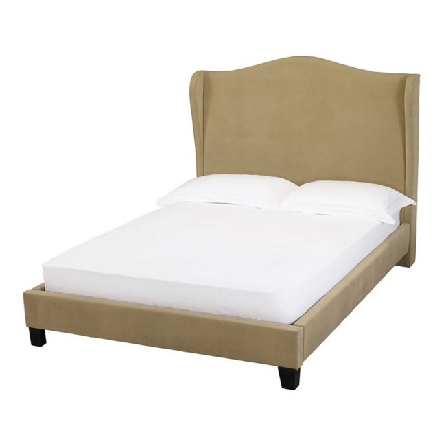 LPD Chateaux Double Wing Back Bed Frame in Beige Velvet