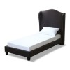 LPD Chateaux Single Wing Back Bed Frame in Charcoal Velvet