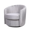 Swivel Accent Chair in Light Grey Velvet - Cheska