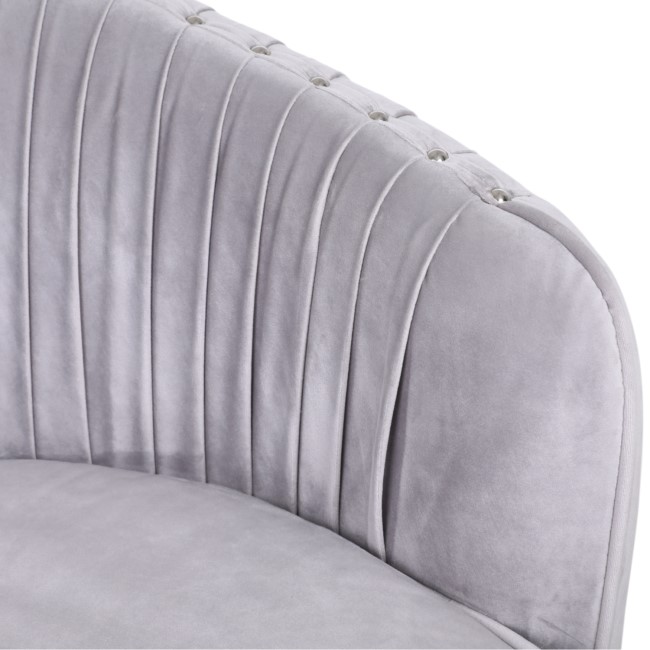 Swivel Accent Chair in Light Grey Velvet - Cheska