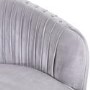 GRADE A2 - Cheska Swivel Armchair in Silver Grey Pleated Velvet