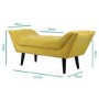 Cheska Small Studded Velvet Bench in Yellow