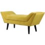 Cheska Small Studded Velvet Bench in Yellow