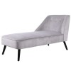 GRADE A1 - Cheska Silver Grey Velvet Chaise Longue Chair with Button Detail - Left Hand Facing
