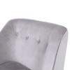 GRADE A1 - Cheska Silver Grey Velvet Chaise Longue Chair with Button Detail - Left Hand Facing