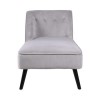 Mid-Century Modern Small Chaise Lounge in Light Grey Velvet - Cheska