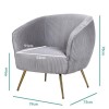 Silver Grey Velvet Armchair with Pleated Detail - Cheska
