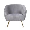 GRADE A1 - Silver Grey Velvet Armchair with Pleated Detail - Cheska