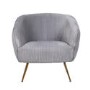 Silver Grey Velvet Armchair with Pleated Detail - Cheska