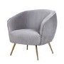 GRADE A1 - Silver Grey Velvet Armchair with Pleated Detail - Cheska