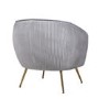Silver Grey Velvet Armchair with Pleated Detail - Cheska