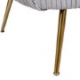 Silver Grey Velvet Armchair with Pleated Detail - Cheska