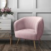 Pink Velvet Accent Chair with Gold Legs - Cheska 
