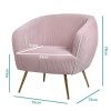 GRADE A1 - Baby Pink Velvet Armchair with Pleated Detail - Cheska