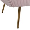 Pink Velvet Accent Chair with Gold Legs - Cheska 